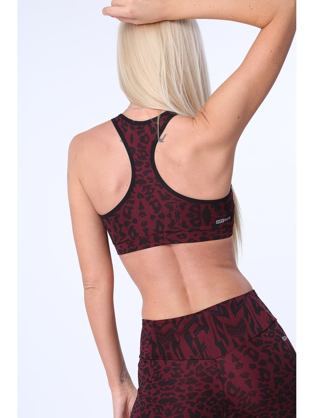 Burgundy sports top with spots MR15504 - Online store - Boutique